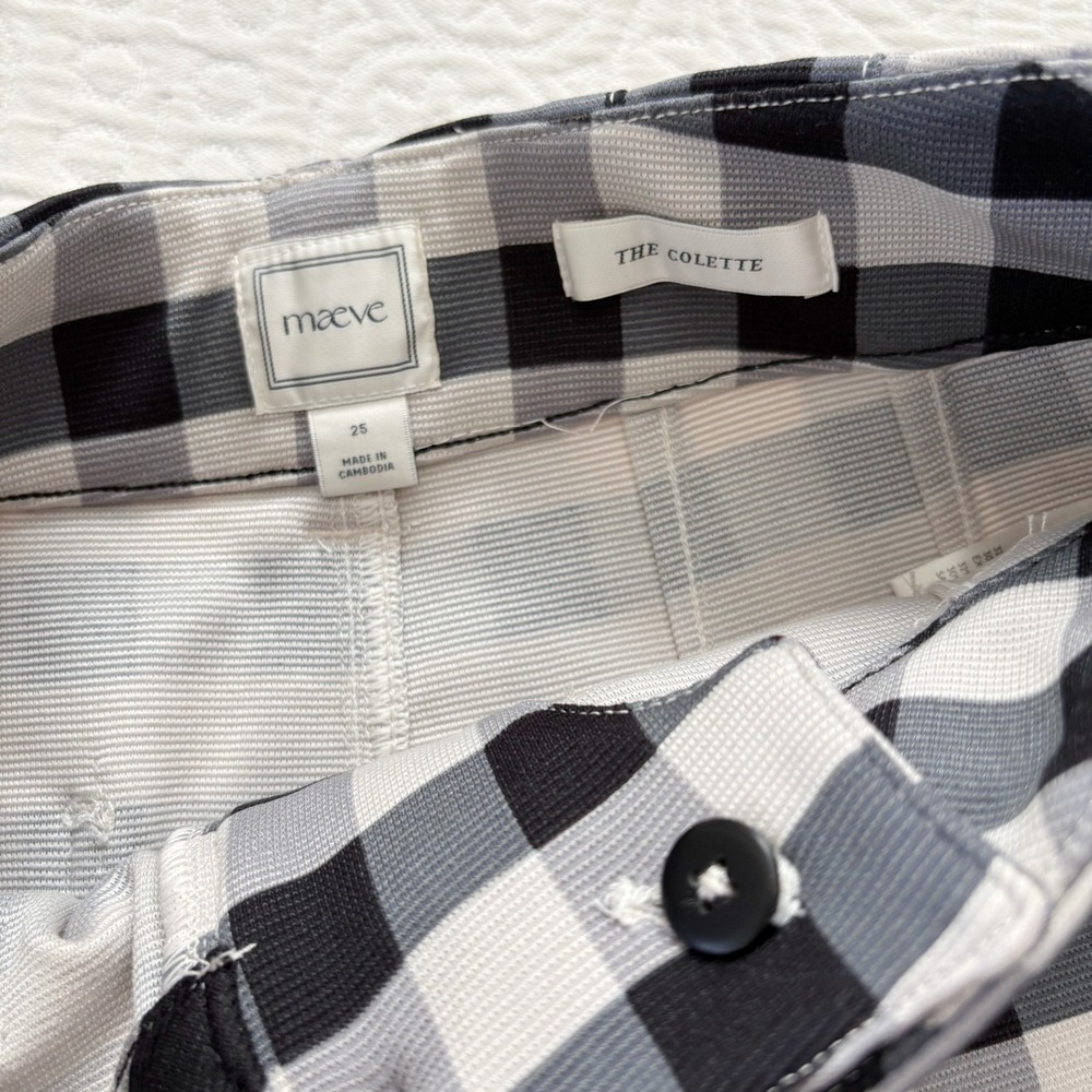 Maeve by Anthropologie Tank and Wide Leg Pants Set, Black/White Check Sz XS / 25 - Picture 7 of 8